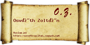 Osváth Zoltán névjegykártya